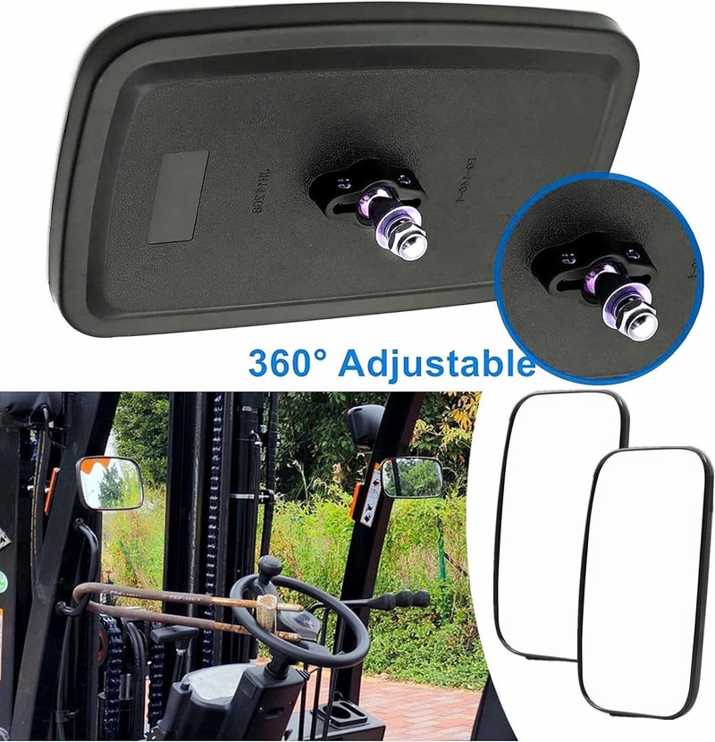Ourbest Heavy Equipment Truck Mirrors Forklifts Rearview Mirror  Loader Mirr-ors  Compatible with Plow Excavator Dump truck Lorry Rear or Side View Reversing Mirrors 9x5inch (2Pcs) - Image 3